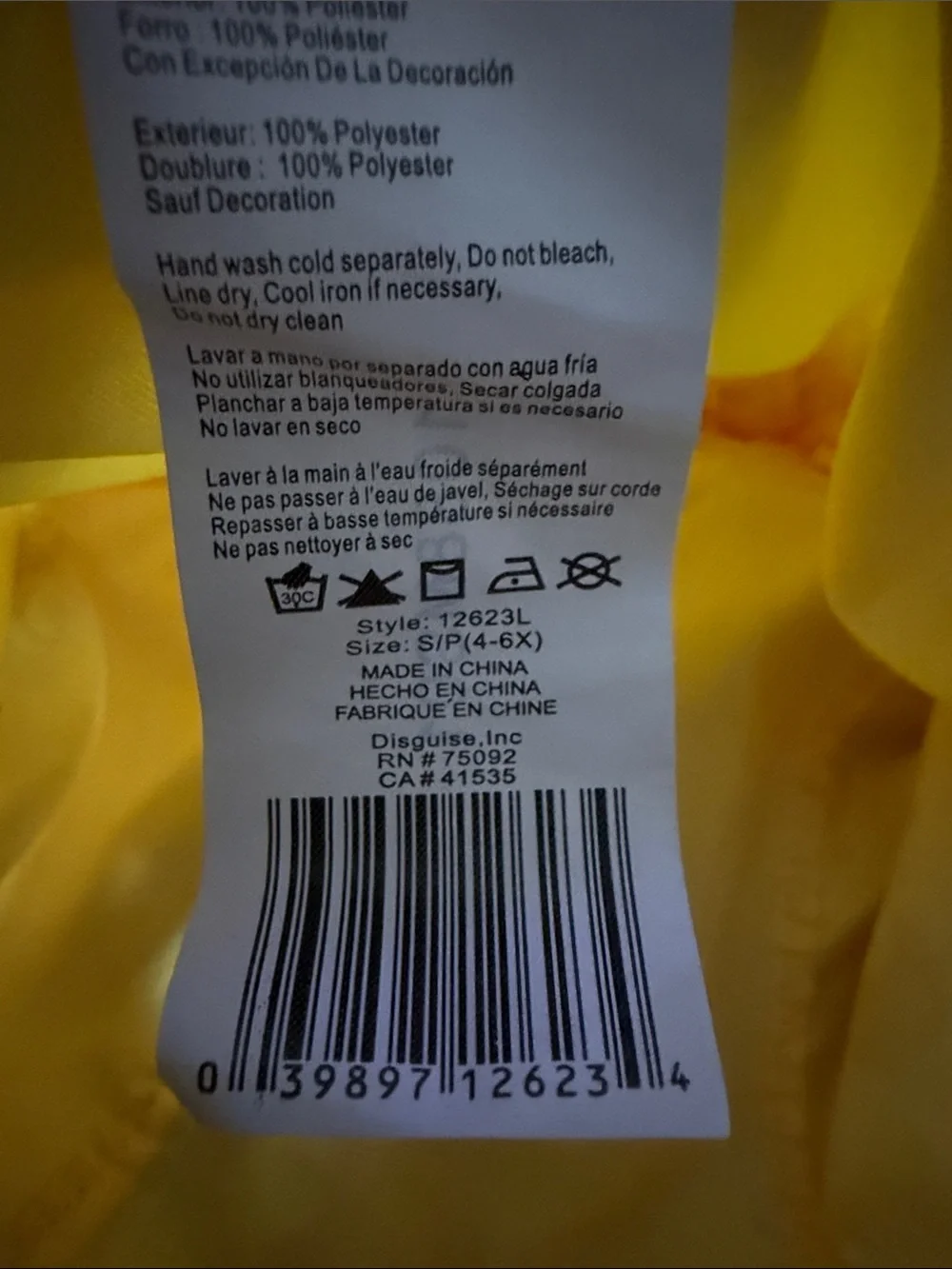 Disney bright yellow
